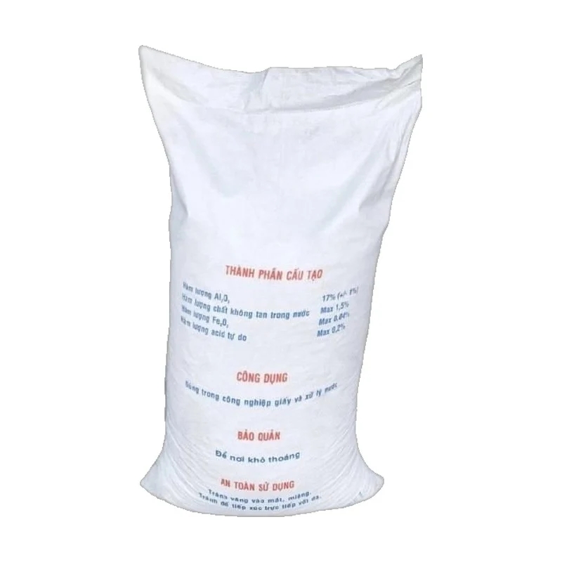 Phèn nhôm sunfat Al2(SO4)3.17H2O 17%, Việt Nam, 50kg/bao.